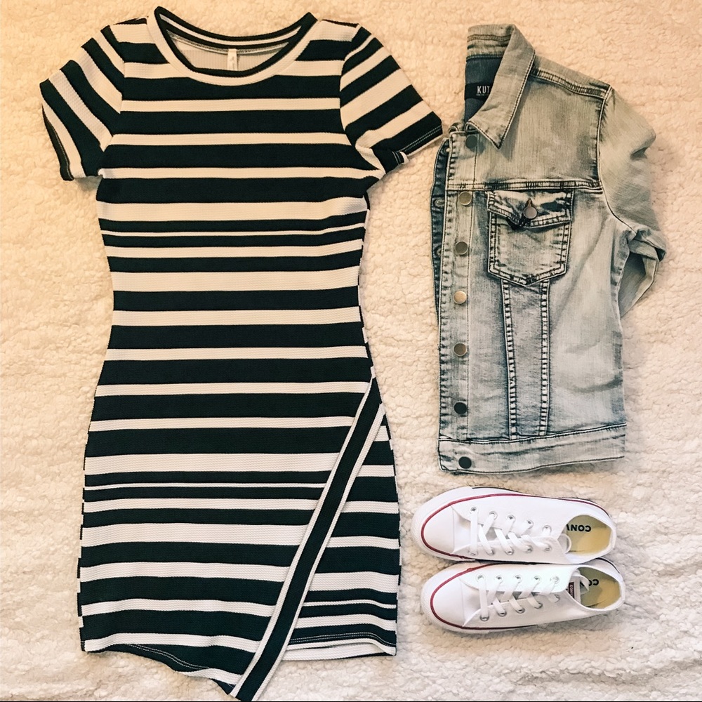 Asymmetrical Striped Dress